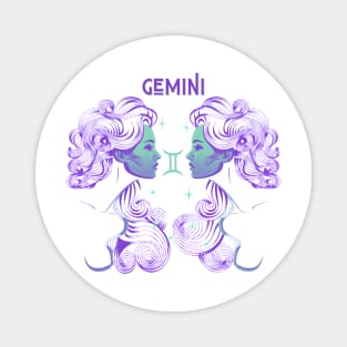 Vibrant Zodiac Gemini Magnet